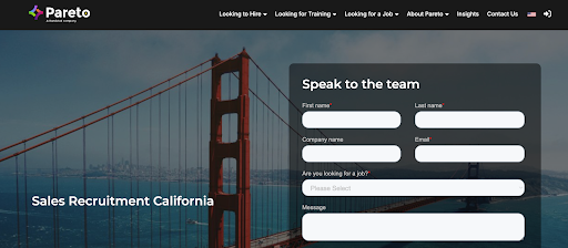 Pareto Sales Recruiters San Francisco