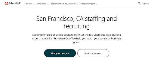 Robert Half Sales Recruiters San Francisco